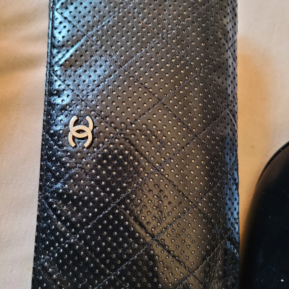 CHANEL Lambskin Perforated Wallet